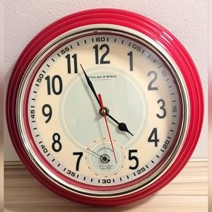 Vintage Sterling & Noble Retro Red, Industrial Chic, Diner Wall Clock, Art Deco